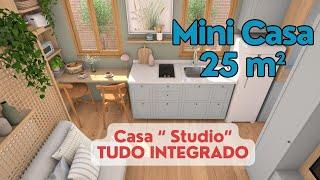 Mini Casa Studio 25m² - Tudo Integrado