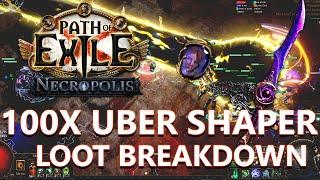 PoE 3 24 Necropolis   100 Uber Shaper lootbreakdown