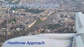 London Heathrow approach over Central London on a 777.