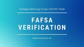 FAFSA Verification