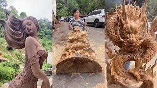 Wood Carving - How to make King Dragon from a pisces of wood​ - Woodworking Art