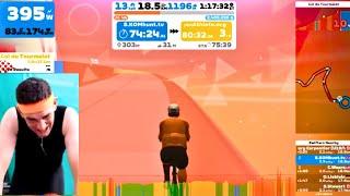 100kg Cyclist Takes on Zwift's Col du Tourmalet via the New ZWIFT Climb Portal LIVE 