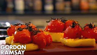 Gordon Ramsay's Grilled Polenta with Tomatoes and Goat's Curd