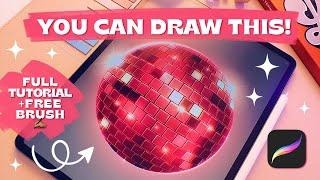 You can draw this Disco Ball in Procreate! Full step-by-step tutorial + Free brush