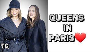 Rihanna and Natalie Portman bumped into eachother in Paris today!!!!