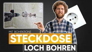 Steckdose Loch BOHREN (Unterputz Steckdose mit Bohrkrone ausfräsen)