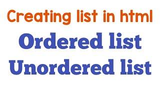 Creating list in html//ordered and unordered list in html //HTML for begginers//learn it 9M