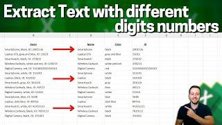 Left, Mid, Right, Len, Find Functions | with Different Digits in Each Item