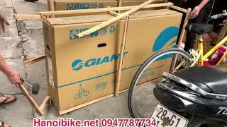 Video khui thùng đập hộp xe đạp tay cong Giant Propel ADV 2021 siêu đẹp về Quảng Ninh