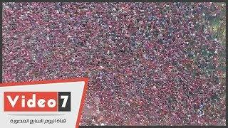 مشهد تاريخي لجماهير الاهلي داخل ملعب التتش قبل سفر الفريق للمغرب