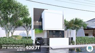 Desain Rumah Modern Minimalis - Black and White Box House 8,5x10 m