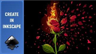 Flaming Rose. Made in Inkscape (Speed Art)