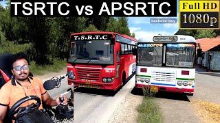 APSRTC vs TSRTC Race Bus Driving with Logitech g29 Steering | ETS2 Telugu