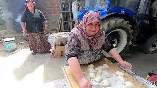 Terekmek yufka nasıl yapılır evin önünde etli ekmek