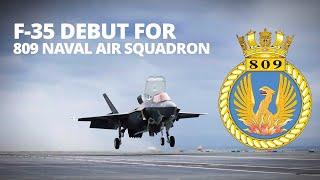 809 Naval Air Squadron jets embark on aircraft carrier for the first time