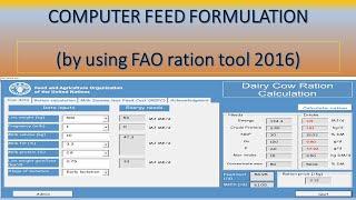 Computer Feed Formulation by FAO Ration Tool