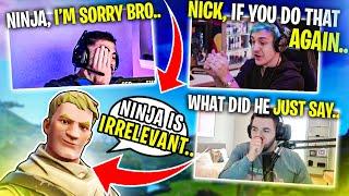 Ninja *THREATENS* Nickmercs..RANDOM FILL ROASTS HIM! Feat Ninja & CouRageJD