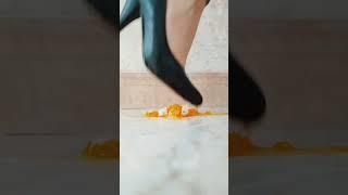 Crushing crunchy & soft things high heels #asmr #heelcrush #satisfyingvideo #satisfying  #shorts