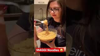 Foreigner girl trying Indian MAGGI for FIRST TIME  #maggi #shorts #europe