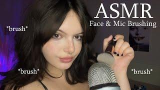 simple, yet extra tingly face & mic brushing ASMR (with and without foam cover)