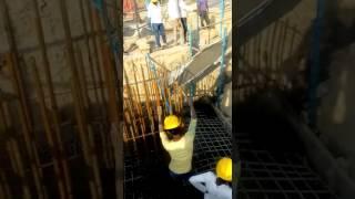 Casting of Tower Footing through Readymix concrete (M - 25 ). NDPL Project