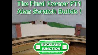 Buckland Junction Model Railway 244. PT1 A hillside for the railway with a retaining wall & towers.