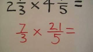 Multiplying mixed numbers