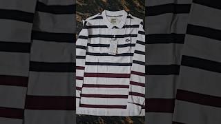 Roadster Men White & Navy Blue Striped Polo Collar T-shirt