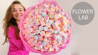 Giant sweet bouquet | HOW TO MAKE HUGE Candy BOUQUET - Гигантский букет из маршмеллоу