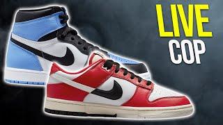 Live Cop SNKRS EA Jordan 1 UNC TOE Chicago Split Dunks & More!