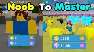 Noob To Master! 200 Billion Coin! Unlocked All Areas! Got Godly Hat! - Unboxing Simulator