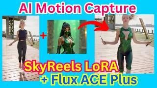 ComfyUI Img2Vid SkyReels V1 GoWithTheFlow Lora And Flux Ace Plus - AI Video Like Pikaswaps