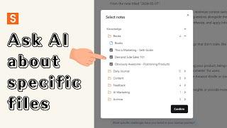 Ask AI about specific notes/folders in your knowledge base | Saner.ai