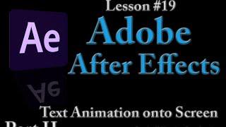 Adobe After Effects Lesson 19 - Text Animate onto Screen -  Part 2 -Blur Text