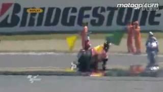 Alvaro Bautista Flip crash at Brno