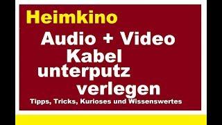 Kabelkanal unterputz verlegen Audio + Video Kabel verstecken Heimkino Leerrohr HDMI LAN