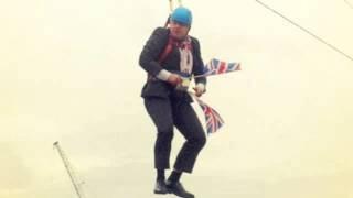 Boris Johnson the Olympic Pig on a wire