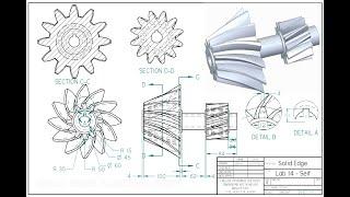 Learning Solid Edge - Lab 14 Helical and Spiral Bevel Gears