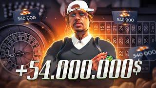 ВЫИГРАЛ 54.000.000$ ОДНОЙ СТАВКОЙ В КАЗИНО НА GTA 5 RP RAINBOW!