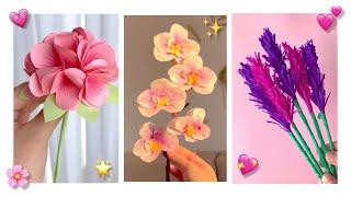 3 ideas | DIY Paper Flower Bouquet Tutorial | How to Make Flowers| lavender 