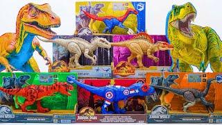 Unboxing Review Jurassic World ASMR| HUGE Raptor, T-Rex, Indominus Rex, Therizinosaurus, Spinosaurus