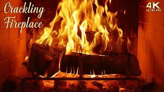  Realtime Crackling Fireplace 4K  Burn Down - No Loop, No Ads  Cozy Fireplace Burning