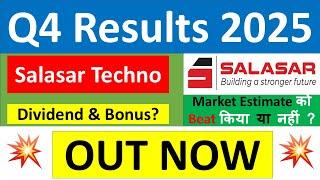 SALASAR TECHNO Q4 results 2025 | SALASAR results today | SALASAR TECHNO Share News | SALASAR Share
