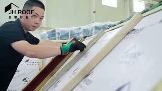 JINHU Stone Coated Metal Roofing Tile Bond Tile Installation video