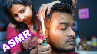 OMG Ear On Fire | ASMR Fire Massage On Ear By Barber Girl Chaitali | Head Massage & Ear Massage ASMR