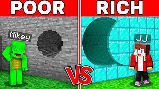 JJ And Mikey NOOB vs PRO ROUND SECRET PASSAGE in STONE vs DIAMOND in Minecraft? - Maizen Stories