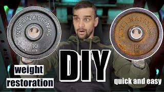 Restoring rusty weights, an easy DIY project for the home gym