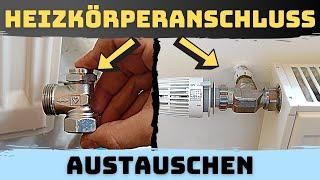 Rücklaufverschraubung & Heizungsventil tauschen (Thermostat Ventilunterteil)