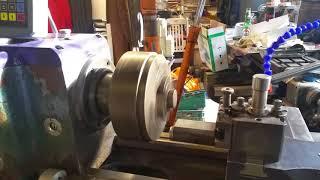 Showing (temporary) VFD and DRO installation on my 1957 CVA Lathe