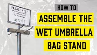 How to assemble a wet umbrella bag stand that holds bags